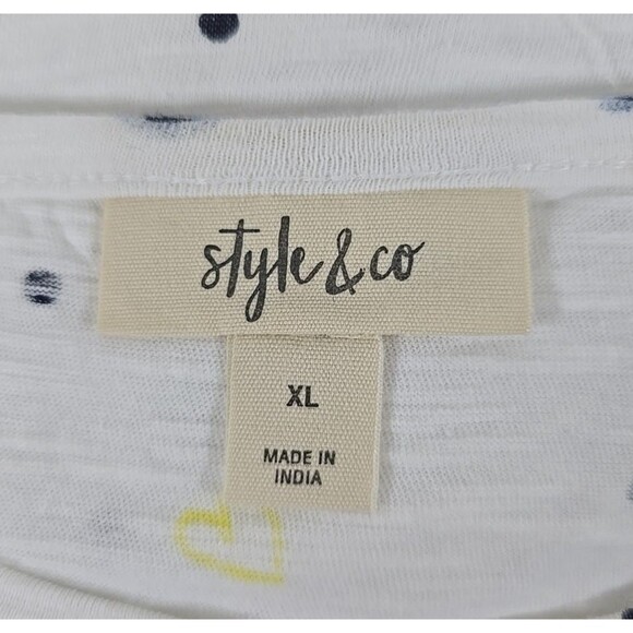 Set of 3 Style & Co Red White Blue Stripe Cap Sleeve Ruffle Hem Cotton Sz XL - Picture 8 of 15